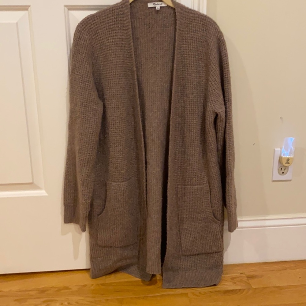 Madewell long brown cardigan